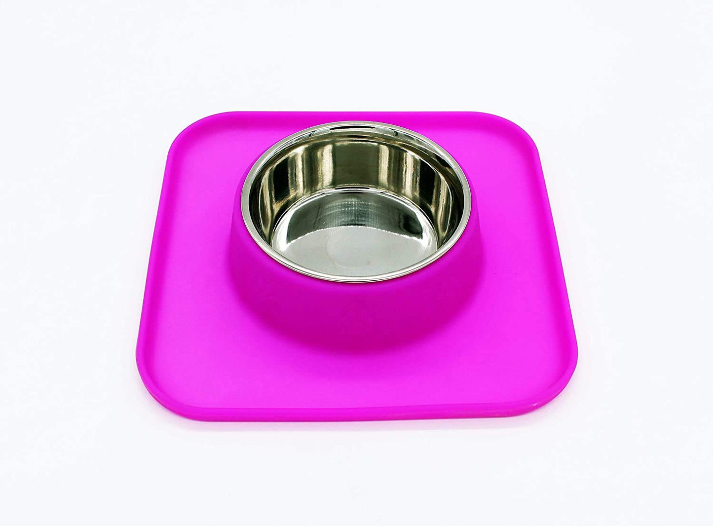 Silicone Single Diner Bowl with Stainless Steel Insert For Dogs And Cats(Small)