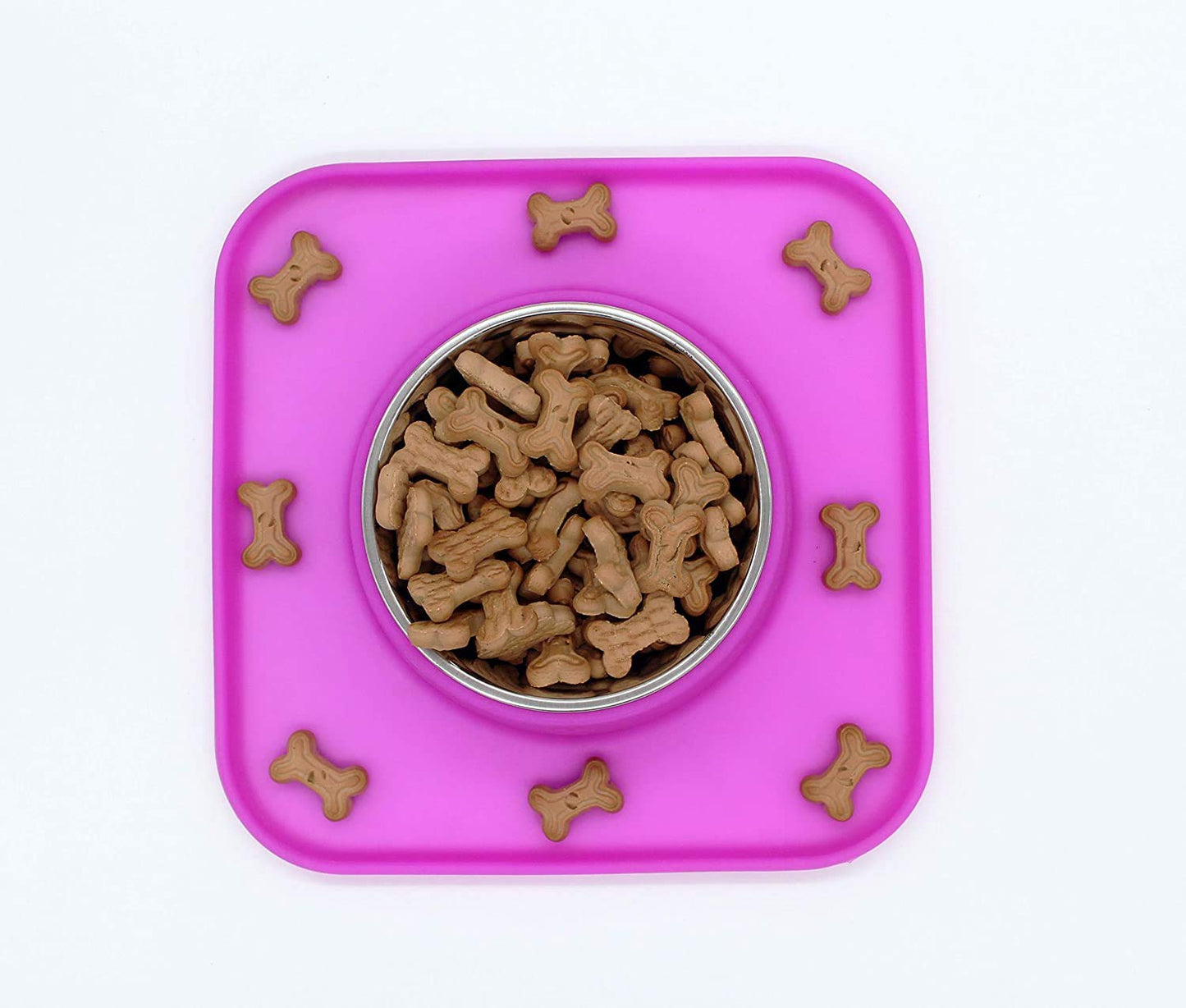 Silicone Single Diner Bowl with Stainless Steel Insert For Dogs And Cats(Small)