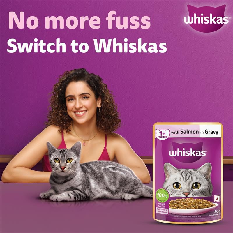 Whiskas Salmon in Gravy Meal Adult Cat Wet Food