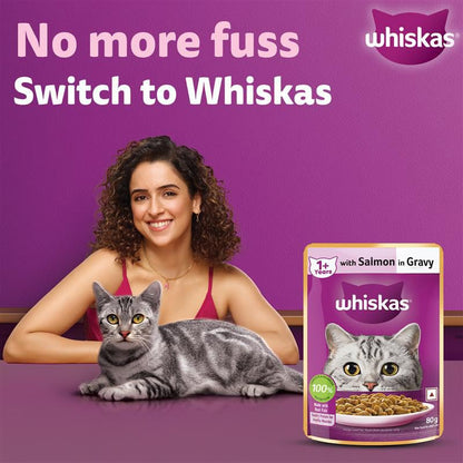 Whiskas Salmon in Gravy Meal Adult Cat Wet Food