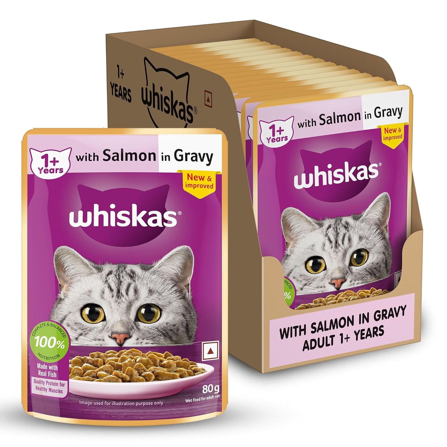 Whiskas Salmon in Gravy Meal Adult Cat Wet Food