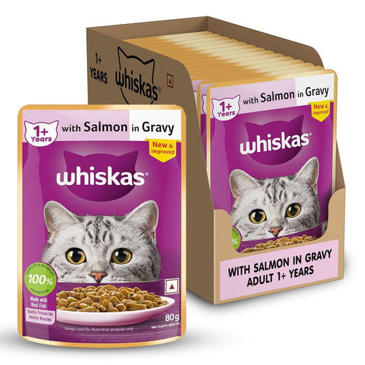 Whiskas Salmon in Gravy Meal Adult Cat Wet Food