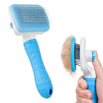 Self Clean Slicker Brush Rectangle Thin Pin for Dogs and Cats