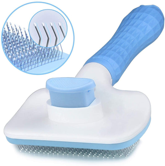 Self Clean Slicker Brush Rectangle Thin Pin for Dogs and Cats