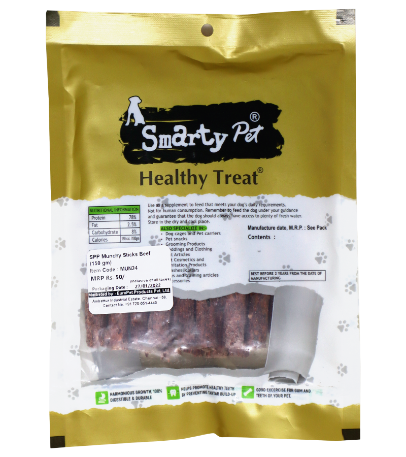 Smarty Pet Munchy Sticks Beef Treats for Dogs