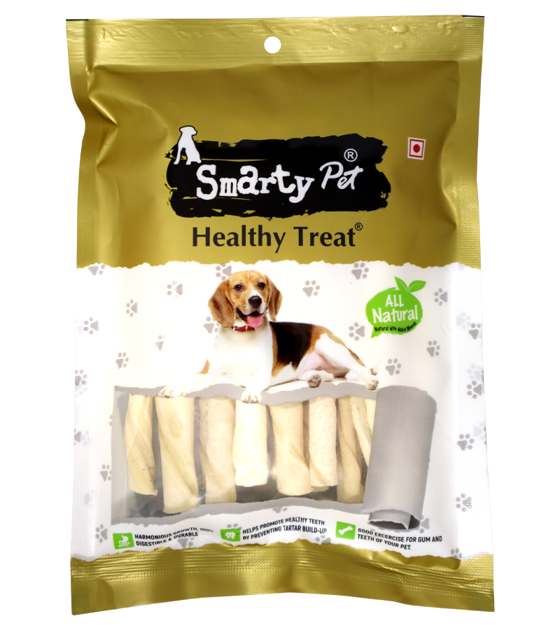 Smarty Pet White Twisted Stick (150 gm) for Dogs