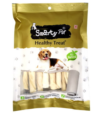 Smarty Pet White Twisted Stick (150 gm) for Dogs