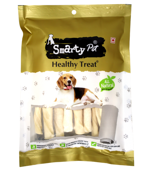Smarty Pet White Twisted Stick (150 gm) for Dogs