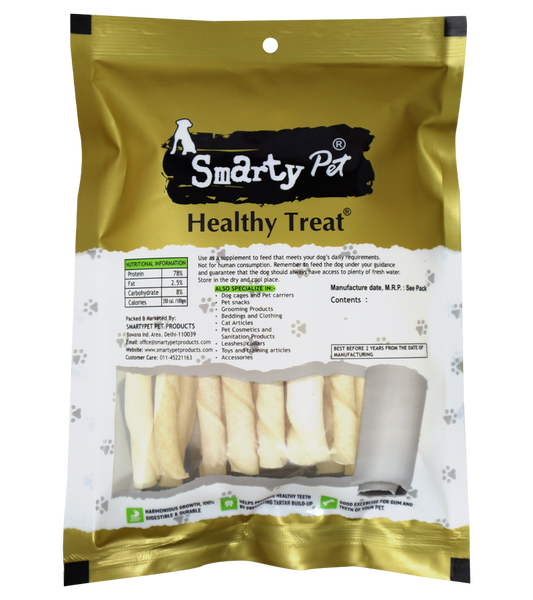 Smarty Pet White Twisted Stick (150 gm) for Dogs