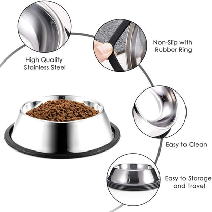 NI -Stainless Steel Bowl for Dogs for Dogs And Cats