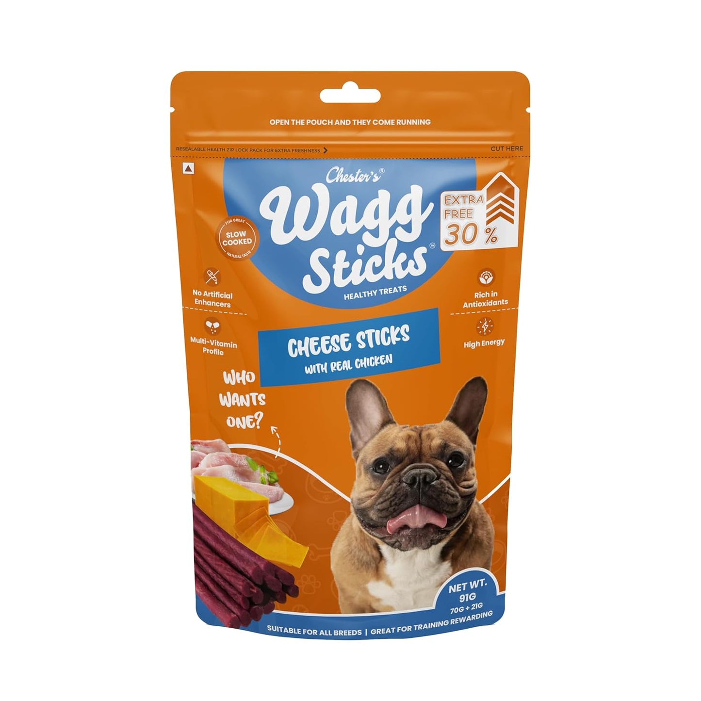 Wagg Sticks Dog Treats  Cheese Flavour 70 Gm